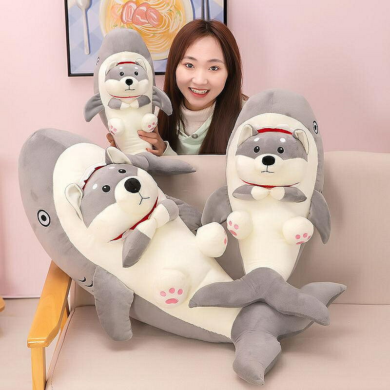 鯊bee鯊狗玩偶鯊魚公仔狗狗毛絨玩具布娃娃傻雕男女生日禮物搞怪 玩偶/生日/情人/聖誕禮物/毛絨娃娃/抱枕娃娃