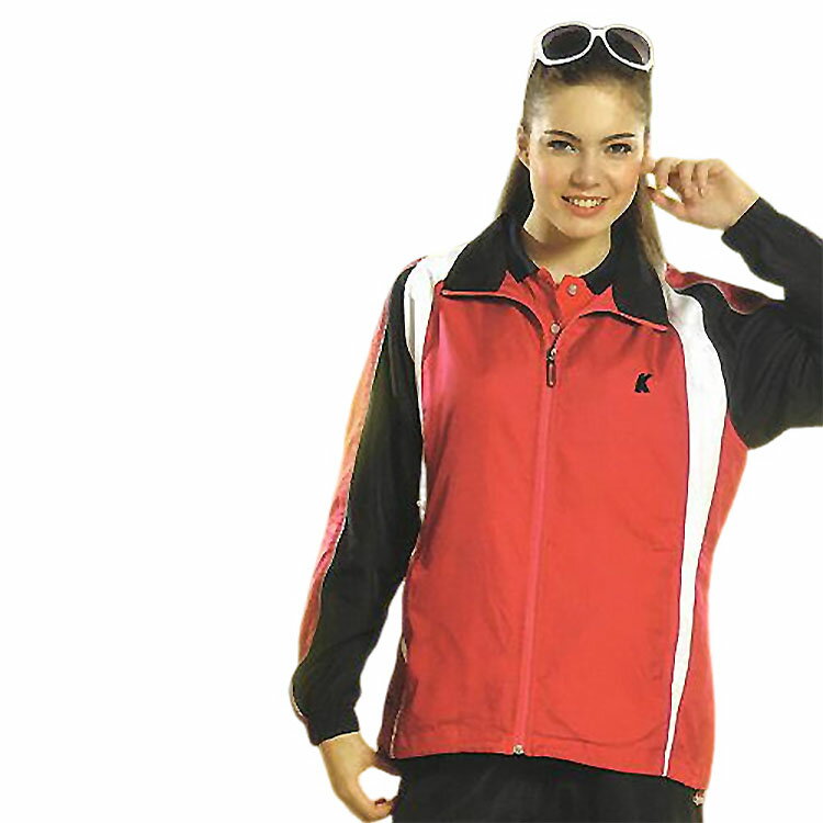 【日本名牌Kawasaki】女版平織網裡運動服套裝(全套-桃紅)#KW207AB