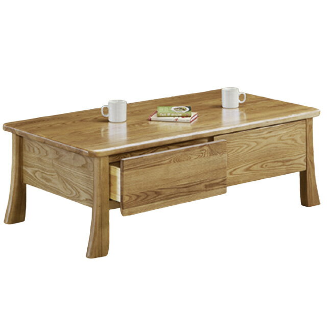 【綠家居】班卡4.3尺實木四抽大茶几