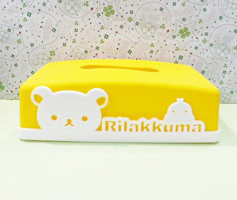 【震撼精品百貨】Rilakkuma San-X 拉拉熊懶懶熊 拉拉熊塑膠面紙盒-黃色#18903 震撼日式精品百貨