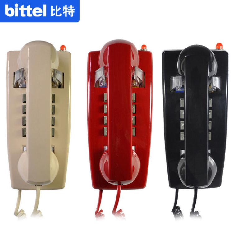 電話機 bittel/比特HA41T-25 酒店掛壁電話機 仿古浴室座機 家用金屬鈴聲