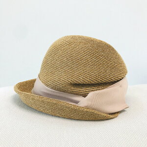 日本細草簡約百搭后折翻邊輕巧型盆帽女夏天漁夫帽遮陽草帽可折疊1入
