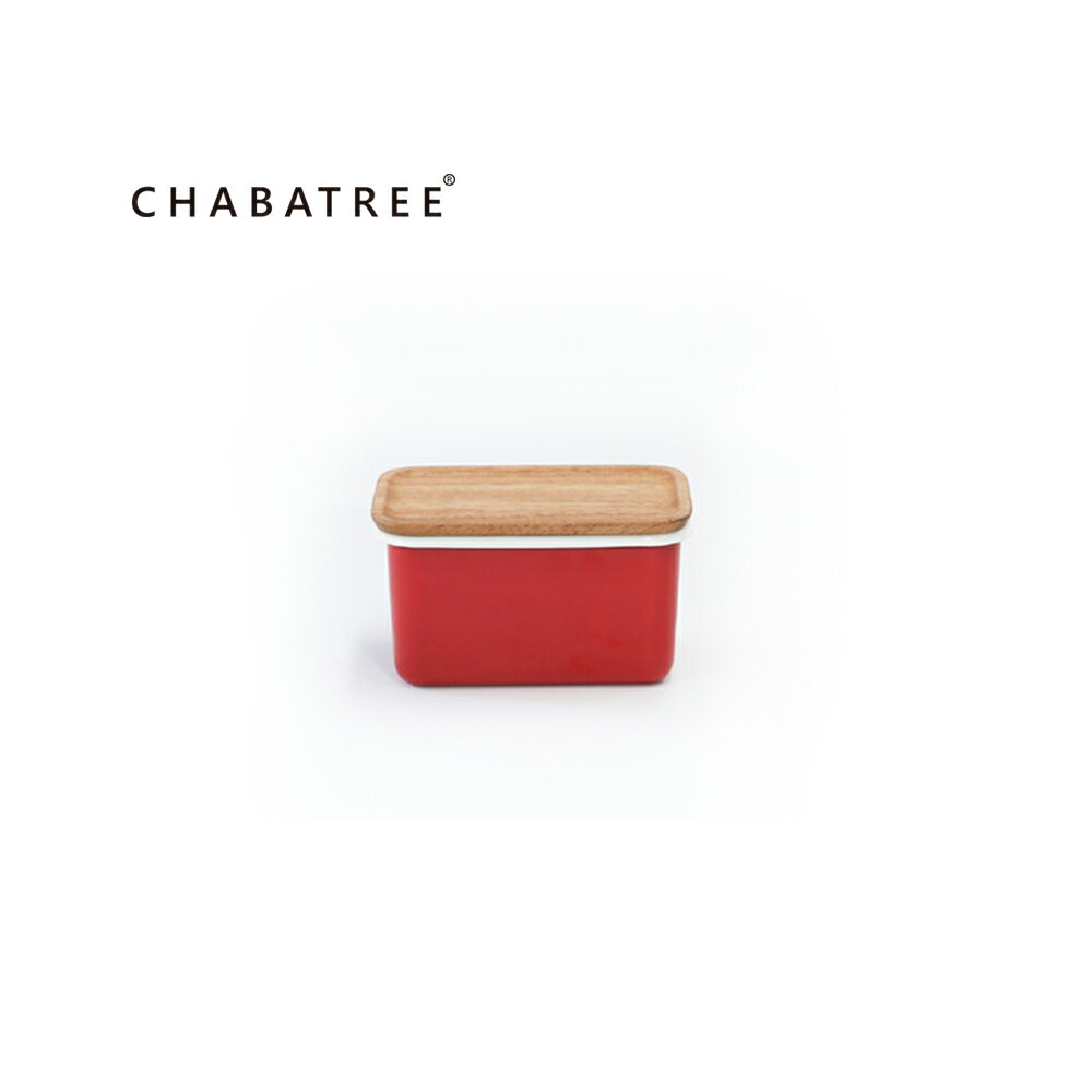 泰國Chabatree 370ml琺瑯密封儲物盒/保鮮盒(紅)-S ＊琺瑯盒身可當料理烤盤＊