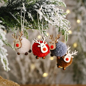 圣誕節裝飾用品五角星公仔小鹿擺件創意木偶無紡布娃娃圣誕樹掛件