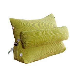 北歐網紅簡約玉米絨帶頭枕小靠背可調節床頭三角靠枕飄窗沙發靠墊