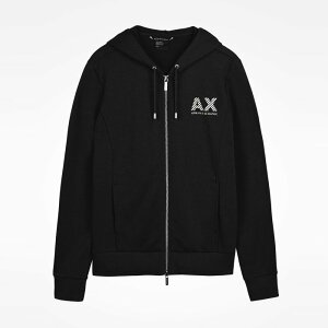 美國百分百【Armani Exchange】外套 AX 連帽 棉質夾克 亞曼尼 上衣 黑色 S號 I521