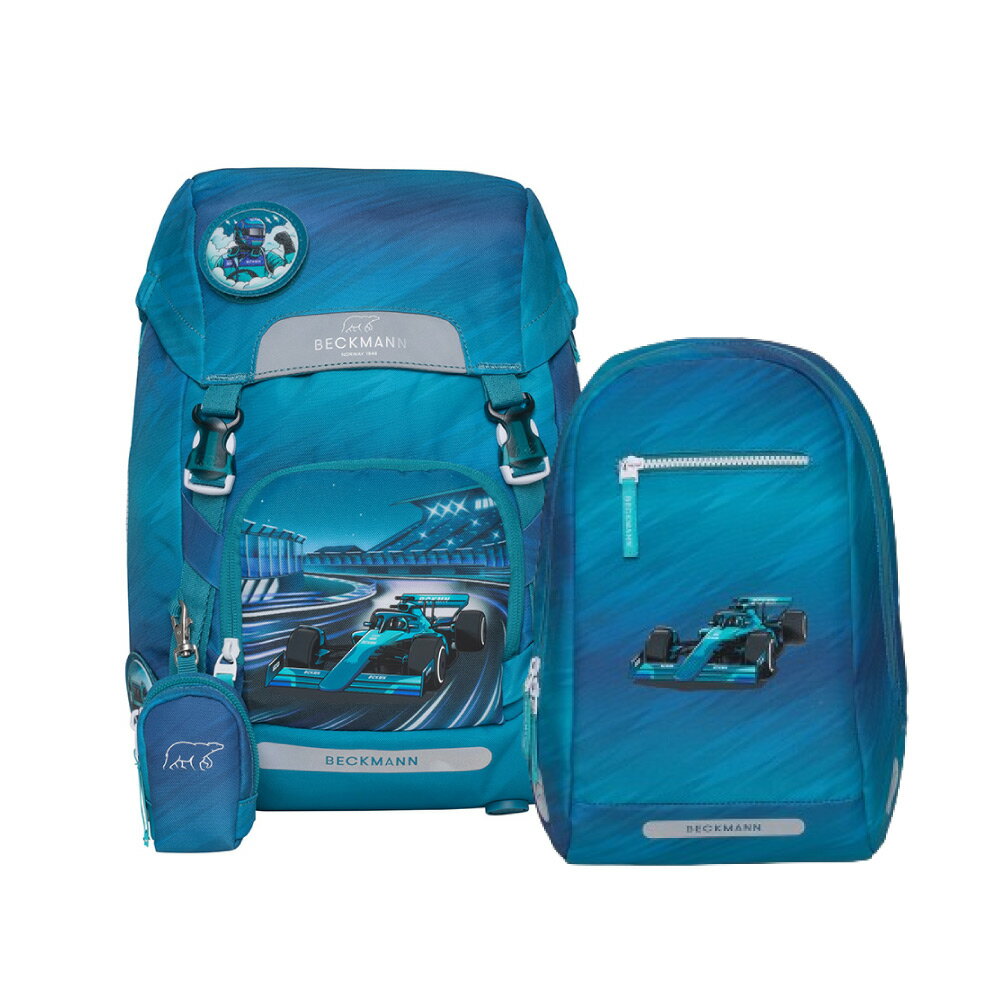【毒】Beckmann Classic 22L 兒童護脊書包+Gym 12L輕便後揹包 - 旋風賽車