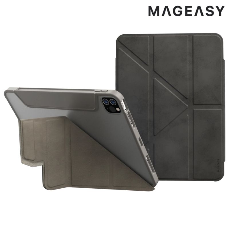 MAGEASY Apple iPad Air 4 / Air 5 10.9 / Air 11(M2/M3) / iPad Pro 11 Vivaz+ 多角度支架透明保護套 平板皮套 可站立 翻蓋 側翻 【愛瘋潮】