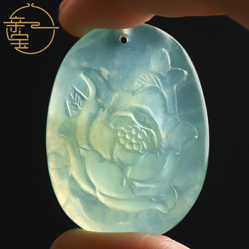 天然本色遼寧岫玉天青凍吊墜女男款四大名玉蛇紋玉玉石情侶項墜| 協貿