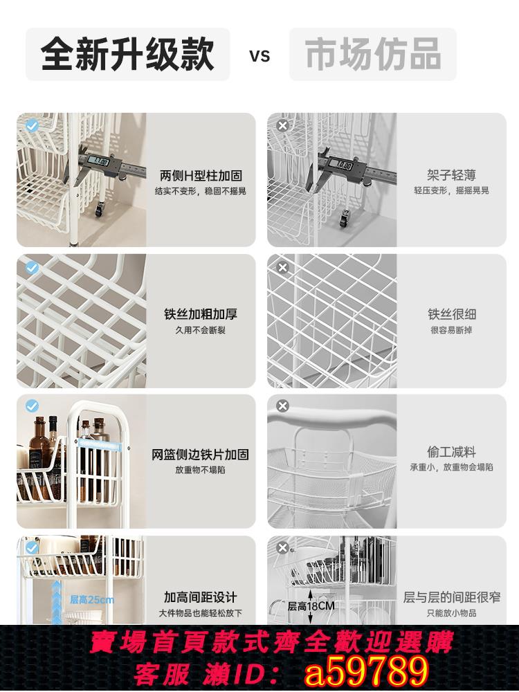 【臺灣公司 可打統編】廚房置物架菜籃子落地多層放菜筐多功能小推車家用果蔬儲物收納架