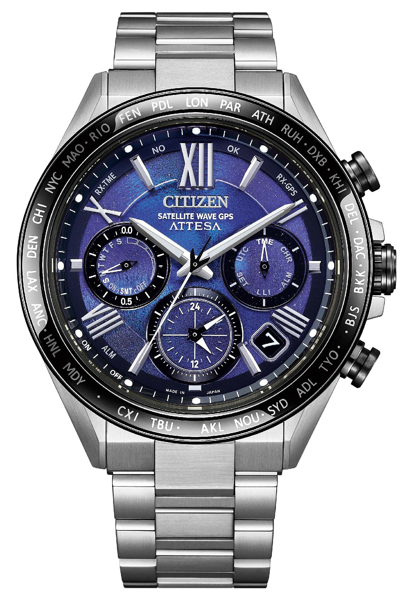 CITIZEN 星辰錶  ATTESA UNITE with BLUE 系列  CC4075-50L GPS衛星對時腕錶 藍面 44.6mm｜樂天全館特惠中★指定刷卡回饋10%