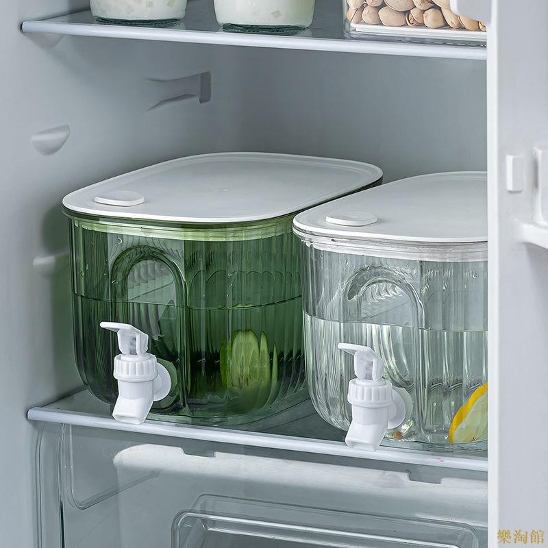 4L冰箱冷水壺帶水龍頭食品級材料家用果汁檸檬水果茶飲料桶涼水壺大容量冷飲桶