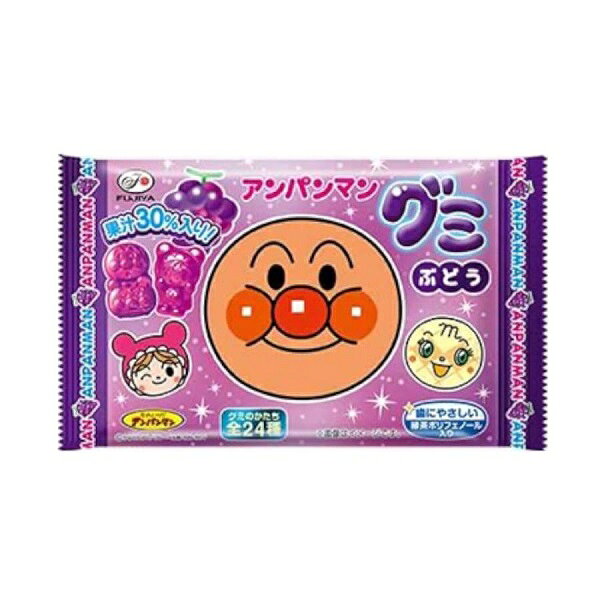 【江戶物語】FUJIYA 不二家 麵包超人造型軟糖 6粒入 葡萄/蘋果/水蜜桃風味 水果軟糖 QQ糖 日本原裝進口 0