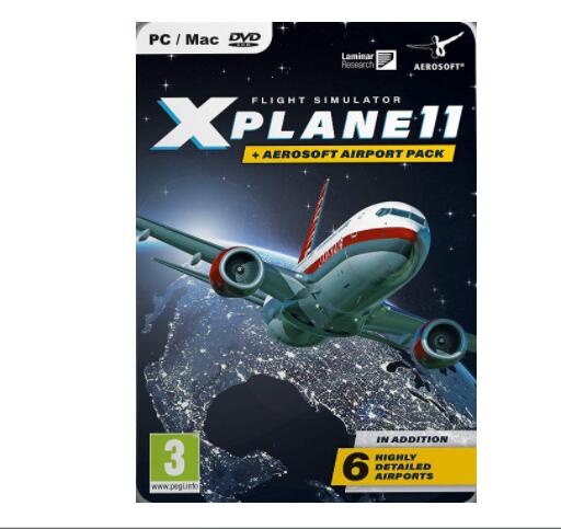 [2美國直購] 飛行模擬 Xplane 11 Global and Aerosoft 6 Airports Collection PC DVD