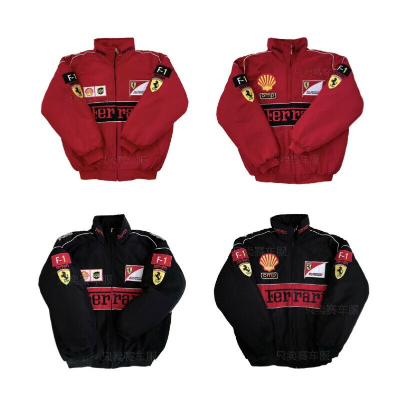 F1賽車服休閒外套機車隊摩托騎行美式復古嘻哈風刺繡夾克秋冬