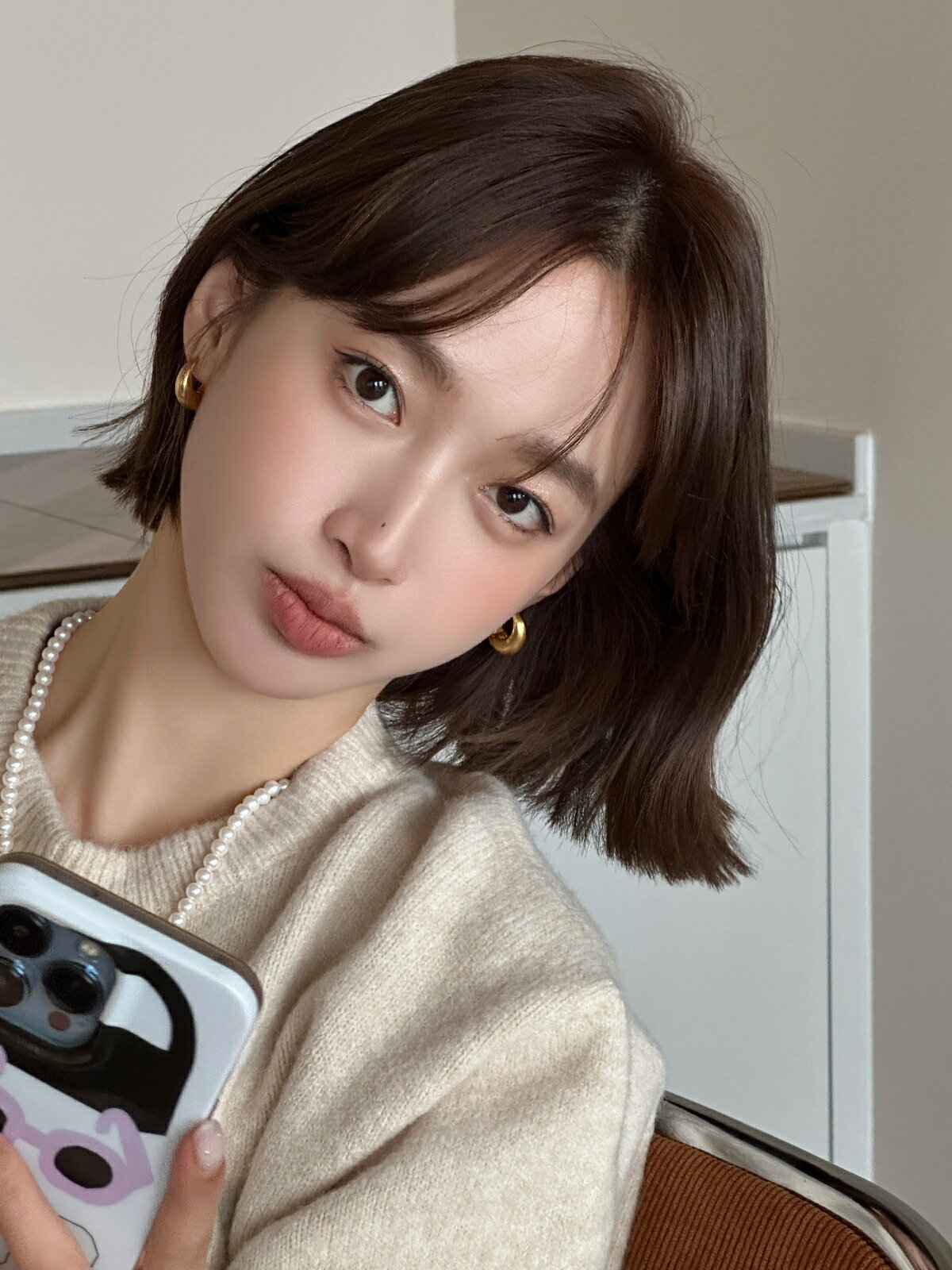 耳環女高級感法式耳圈2024新款爆款金色圈圈耳飾耳扣純銀銀針耳釘【淘夢屋】