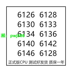 Intel CPU 6130 6133 6134 6136 6138 6142 6146 正式版 金銀銅牌