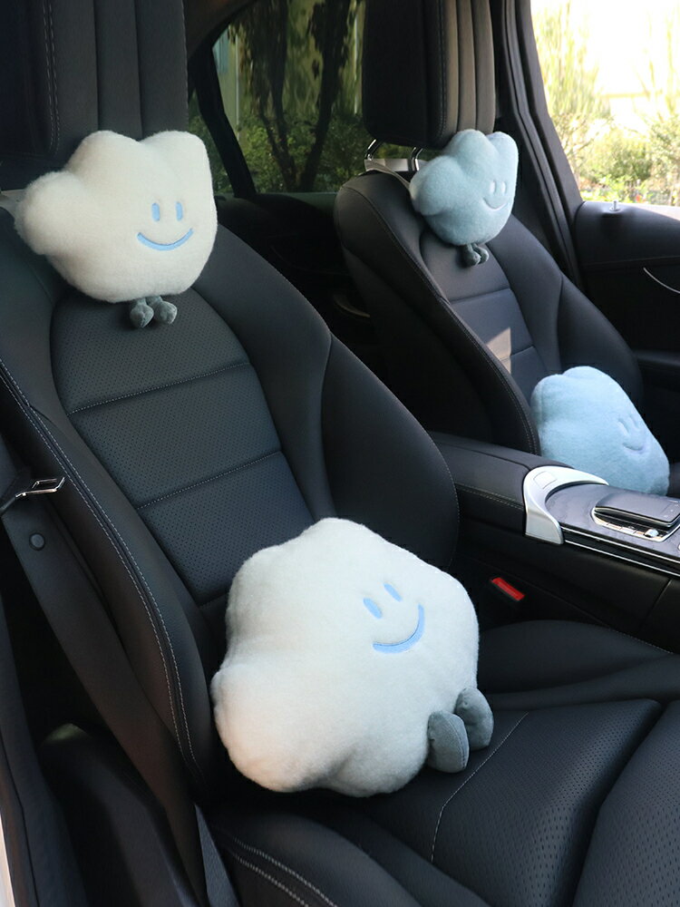 車載枕頭靠頸枕可愛車座椅靠枕墊汽車網紅雲朵腰靠抱枕開車護腰女