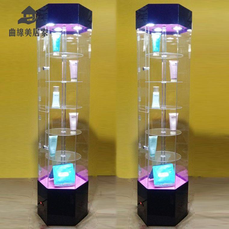 現貨減免 亞克力展示盒 亞克力收納盒 亞克力 亞克力首飾品禮品手機珠寶樣品玻璃展示櫃旋轉化妝品牙科產品展櫃 八折下殺wy23