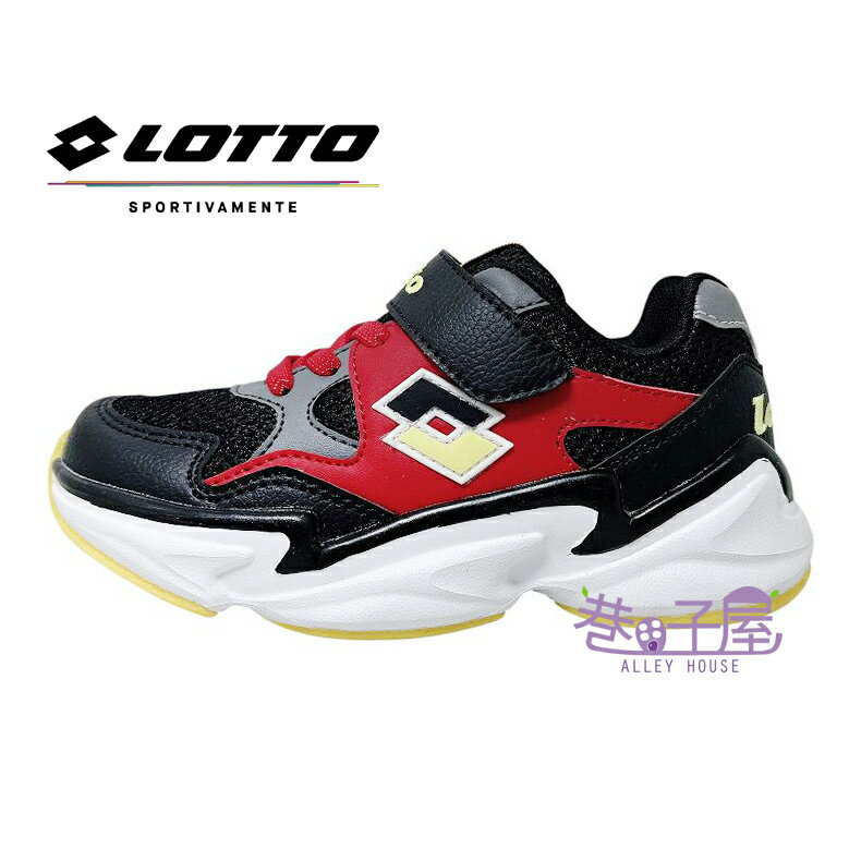 【剪標品出清】LOTTO樂得 童鞋 拼接 老爹鞋 運動鞋 慢跑鞋 [LTK93] 黑紅【巷子屋】