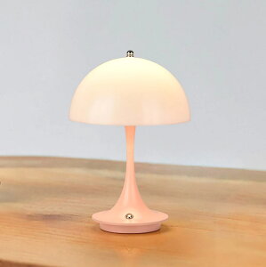 丹麥簡約裝飾蘑菇燈無線充電臺燈宿舍臥室床頭氛圍小夜燈