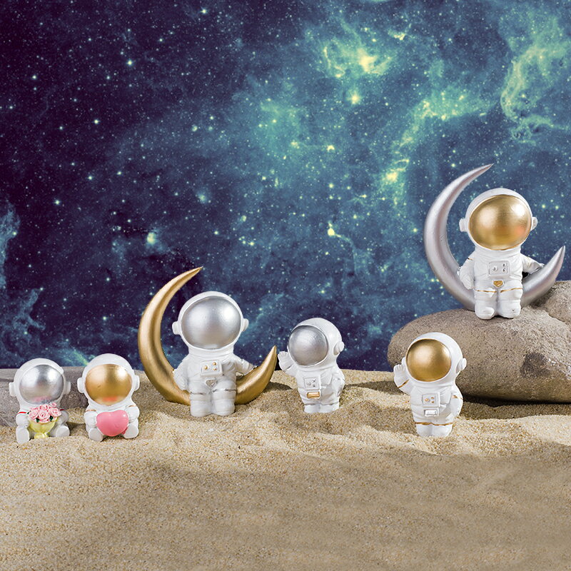 創意ins風可愛書桌辦公室桌面太空人宇航員擺件小裝飾品男生禮物