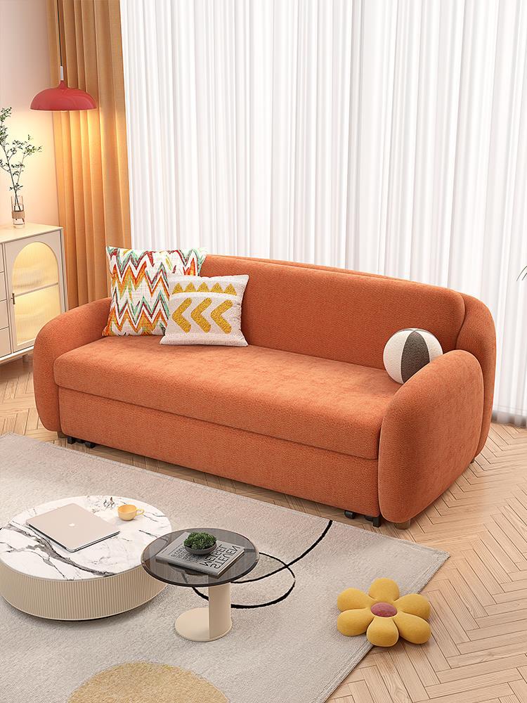 【可開發票】沙發 懶人沙發 科技絨布沙發床兩用可折疊小戶型網紅款客廳多功能抽拉客廳沙發床