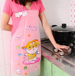 蒐藏家-可愛卡通防水防油圍裙 韓版時尚廚房無袖圍裙