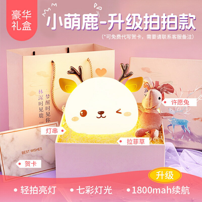雲朵矽膠小夜燈充電臥室床頭睡眠兒童房可愛創意拍拍臺燈女孩禮物