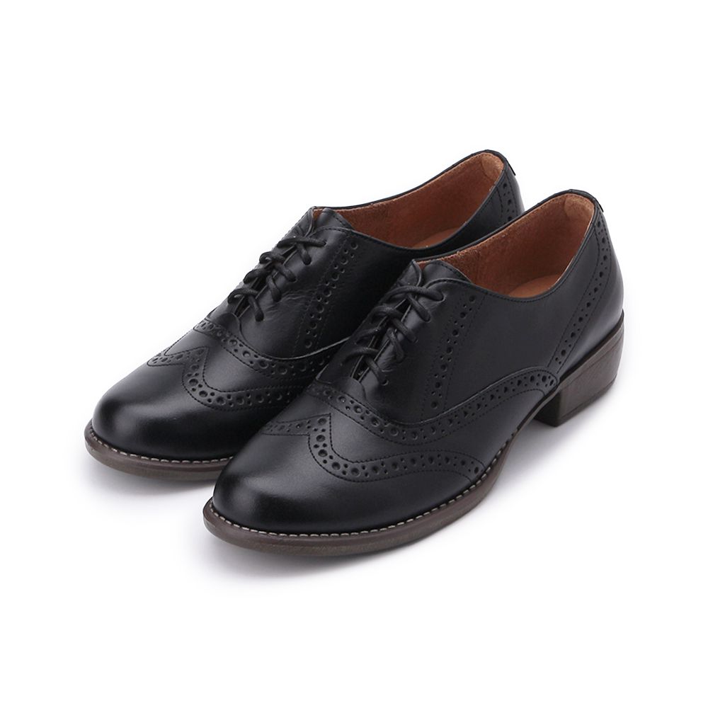 LUZZI 雕紋牛津鞋 黑 女鞋