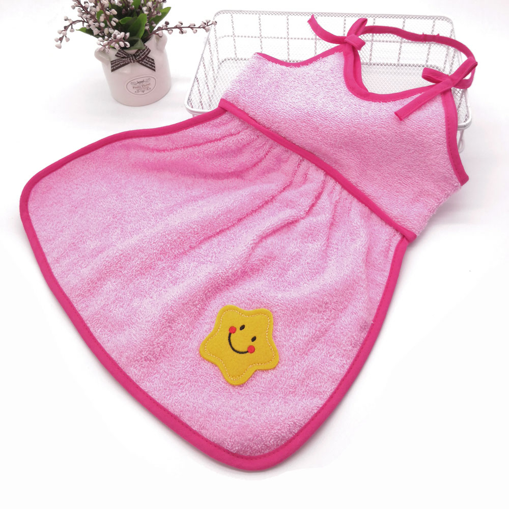 金號純棉掛式擦手巾嬰幼兒童全棉柔軟吸水創意粉紅抹手小毛巾A類