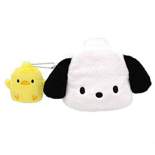 【震撼精品百貨】Pochacco 帕帢狗 Sanrio 帕恰狗大臉造型絨毛收納包(好朋友)#54971 震撼日式精品百貨