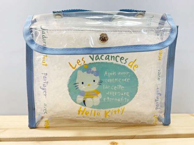 【震撼精品百貨】Hello Kitty 凱蒂貓 Sanrio HELLO KITTY防水收納包/透明手提包-藍#41874 震撼日式精品百貨