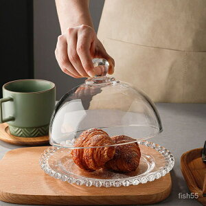 免運 可開發票 歐式透明玻璃愛心帶蓋蛋糕甜品盤餐廳創意高腳水果盤擺件 FYSP