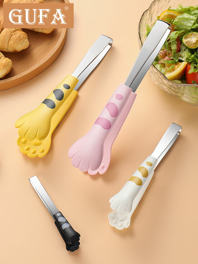 日式創意貓爪夾不銹鋼食品夾子家用廚房烘焙夾面包夾沙拉夾食物夾