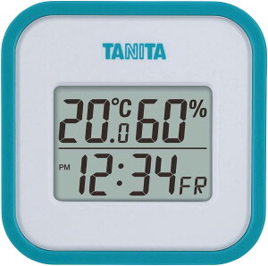 【日本代購】Tanita 百利達 溫溼度計 時鐘 鬧鐘 可壁掛 TT-558 藍色