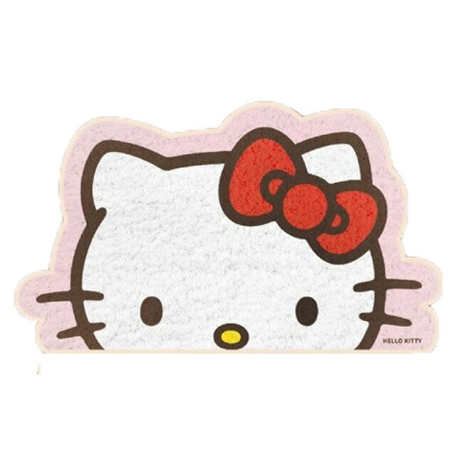 【震撼精品百貨】Hello Kitty 凱蒂貓~台灣授權Sanrio三麗鷗 KITTY造型絨毛地墊 69x40cm(半臉)*96997