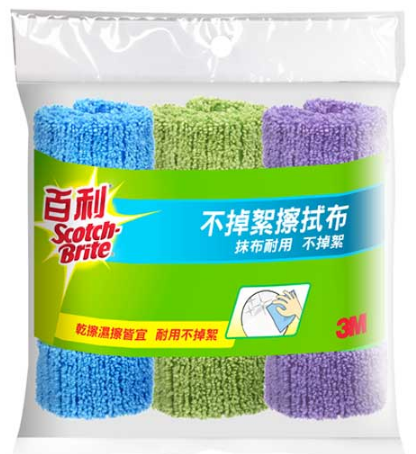 3M 百利不掉絮擦拭布 (3入) (30X30cm). 0
