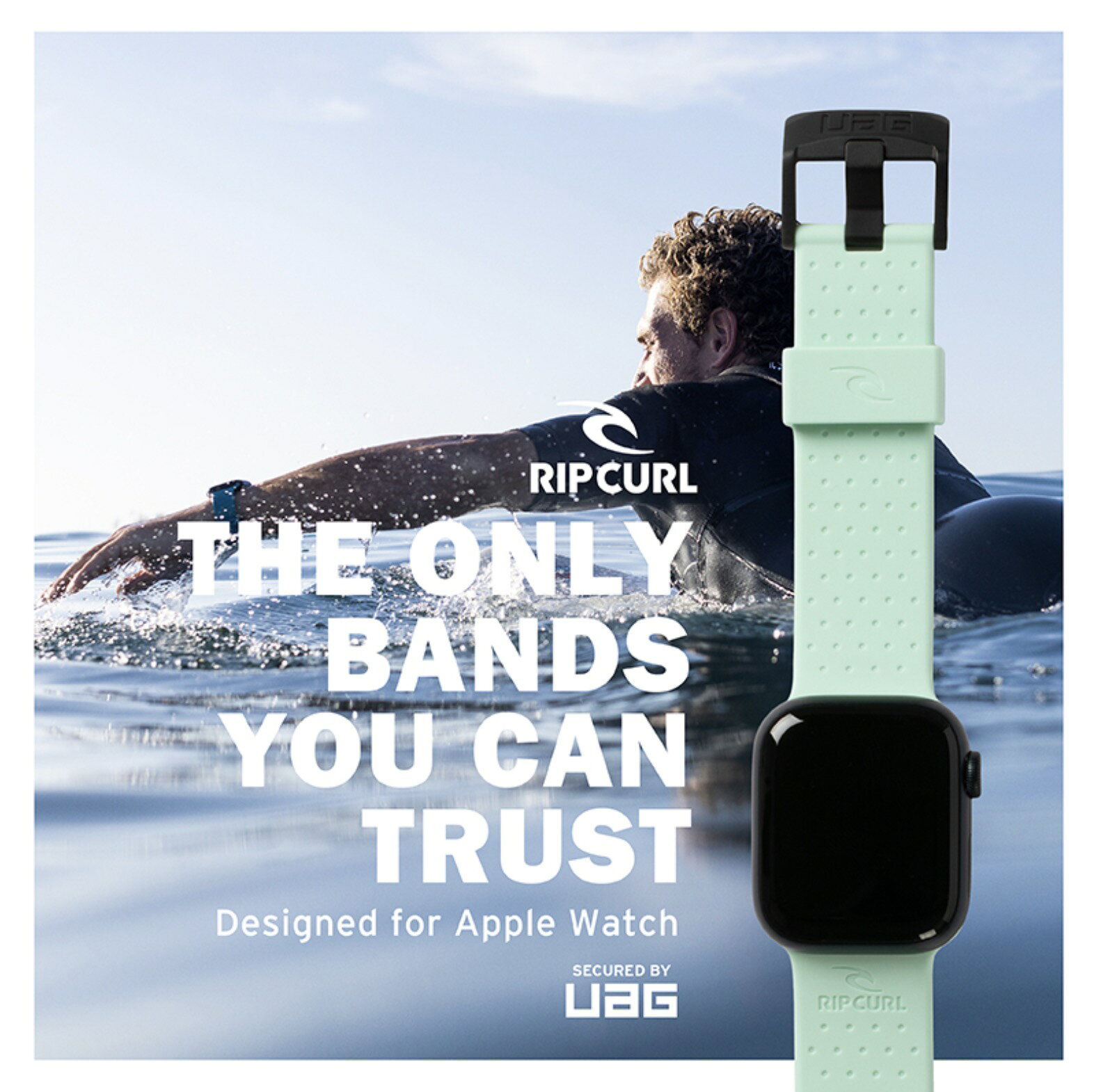 UAG X RIP CURL Apple Watch 38 40 41mm 舒適矽膠 運動 錶帶 2