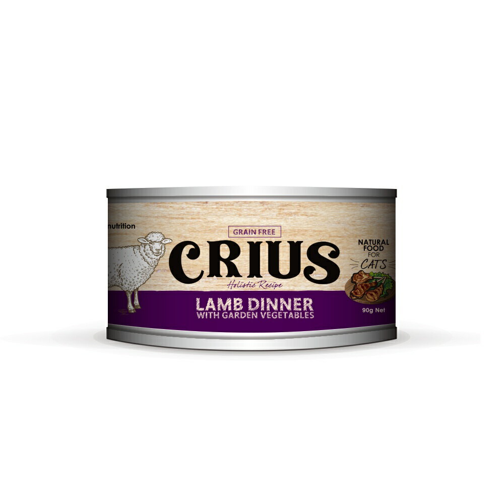 【CRIUS 克瑞斯】天然紐西蘭無穀貓用主食餐罐-牧野羊 90G