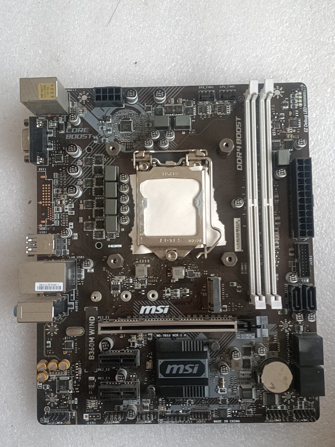 微星B360M WIND主機板 功能完好無暗病無維修 實物拍攝成色好 MSI主機板 帶原裝擋板 電腦零組件 電競主機板 DIY組裝