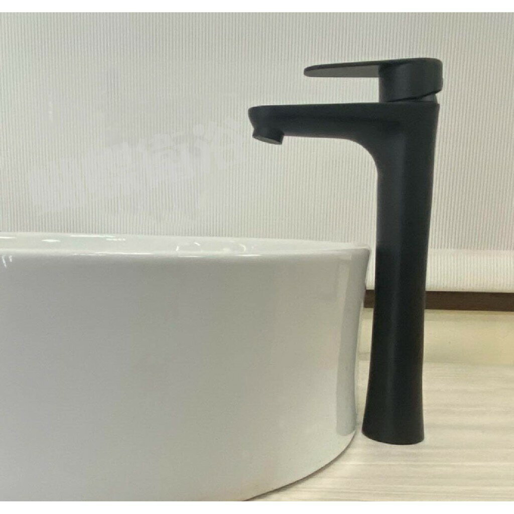 304不鏽鋼【單孔面盆龍頭】霧黑.加高平出水.冷熱混合【領券滿額再折千11/30止】