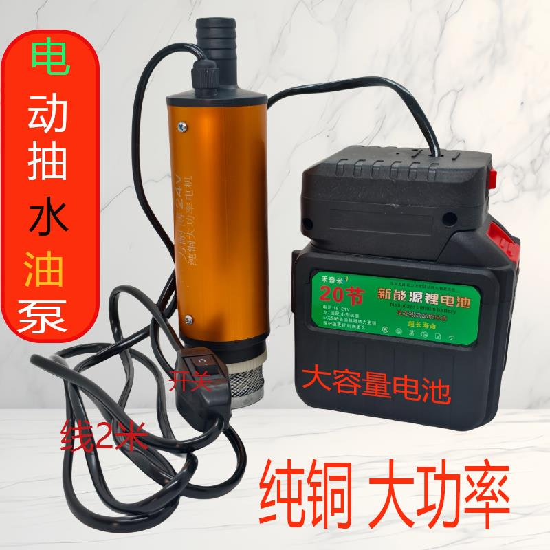 【臺灣公司】無線鋰電池充電抽水泵小型便攜充電式潛水泵小型大流量自吸抽油泵