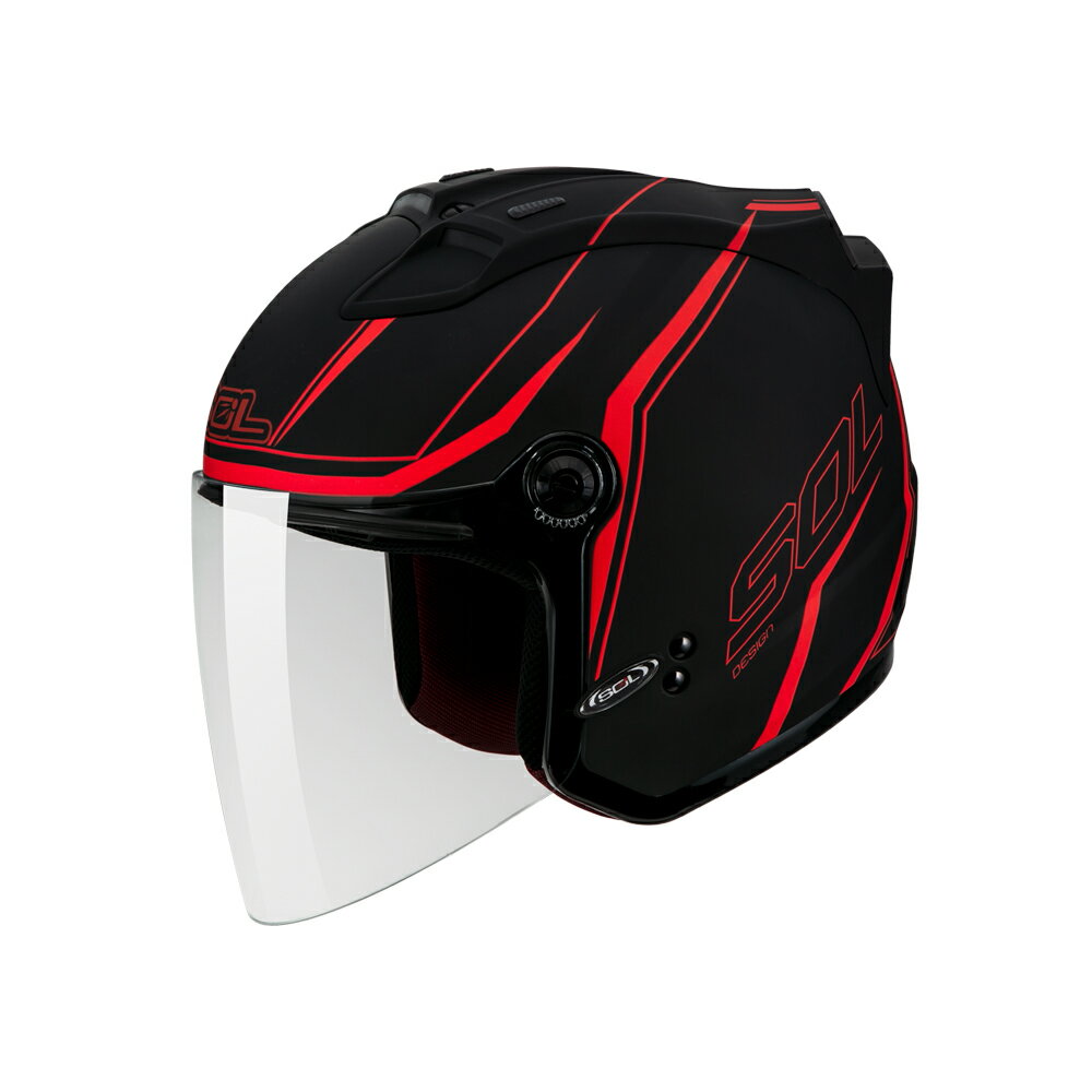 【SOL Helmets】27S開放式安全帽 (天際_消光黑/紅) ｜ SOL安全帽官方商城