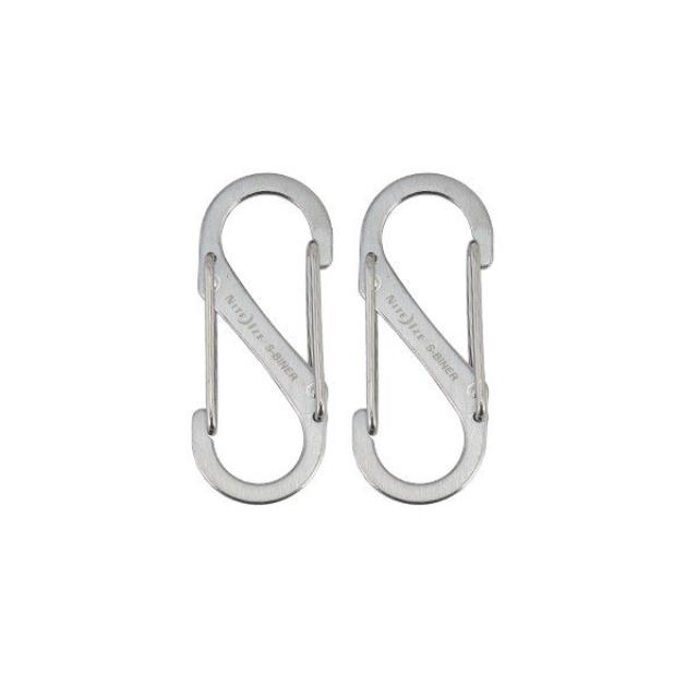 NITE IZE S-Biner 迷你S型不銹鋼雙面扣環/8字扣 1號-二入組 SB1-2PK-11 銀色