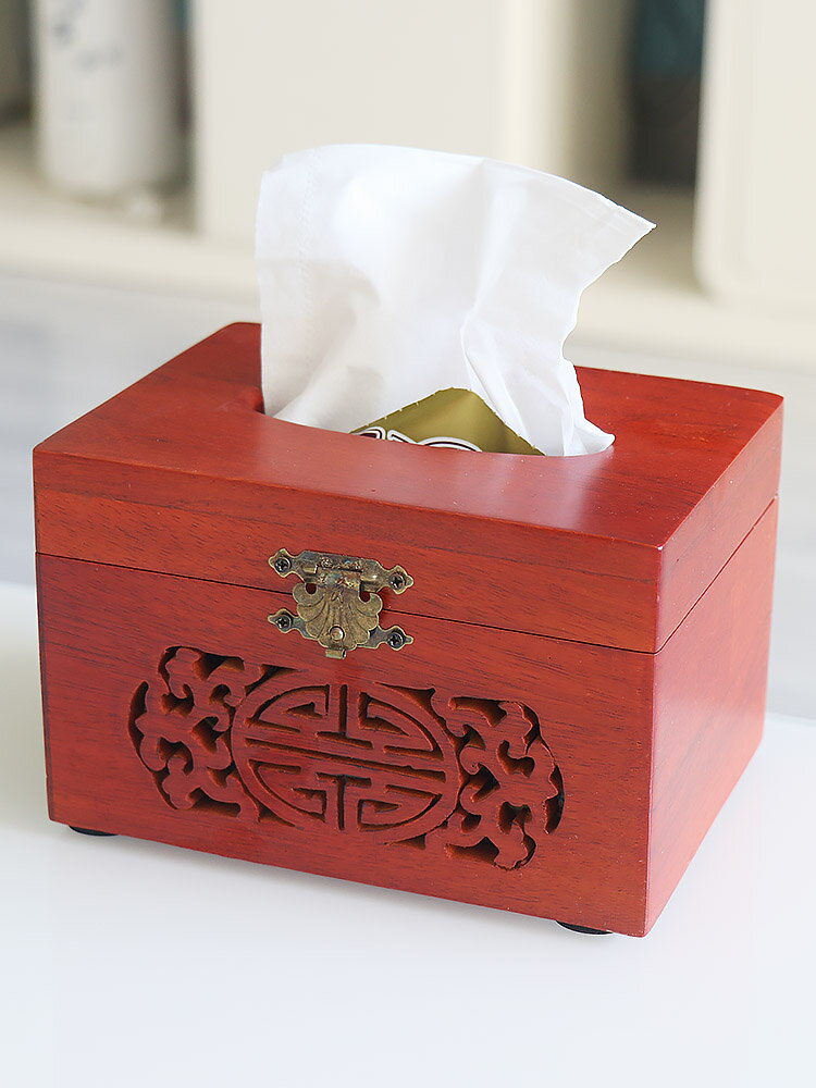 越南紅木紙巾盒中式古典花梨木素面開蓋餐紙盒長方形抽紙盒印