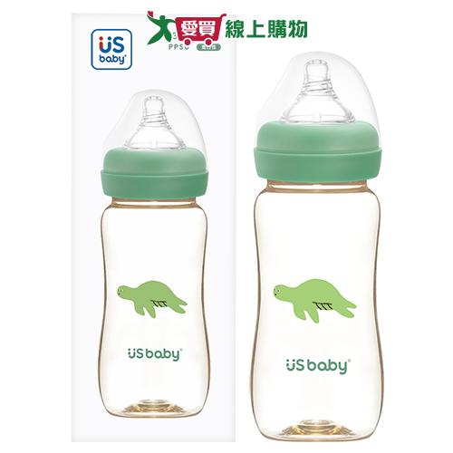 優生 真母感PPSU奶瓶330ml-綠蠵龜 通過SGS 無重金屬塑化劑 不含雙酚A 可高溫消毒 人體工學 奶瓶【愛買】