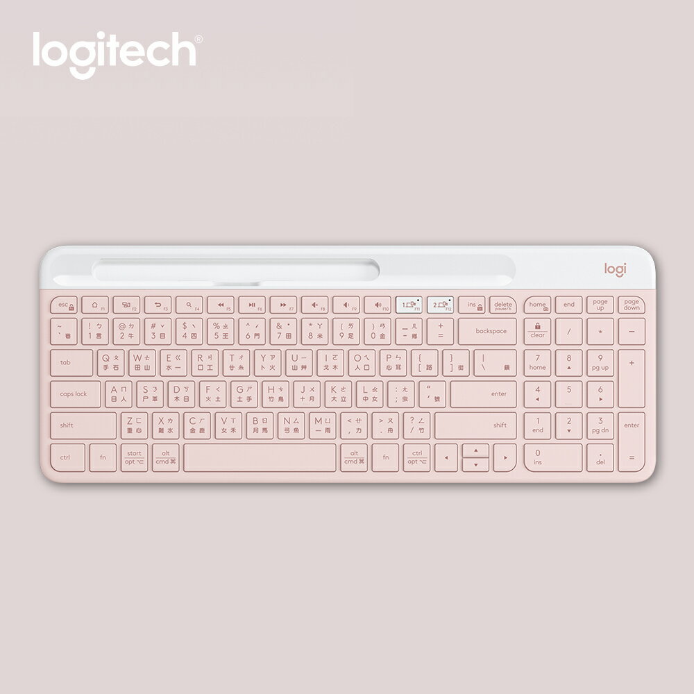 【Logitech 羅技】K580 超薄跨平台藍牙鍵盤 / 玫瑰粉