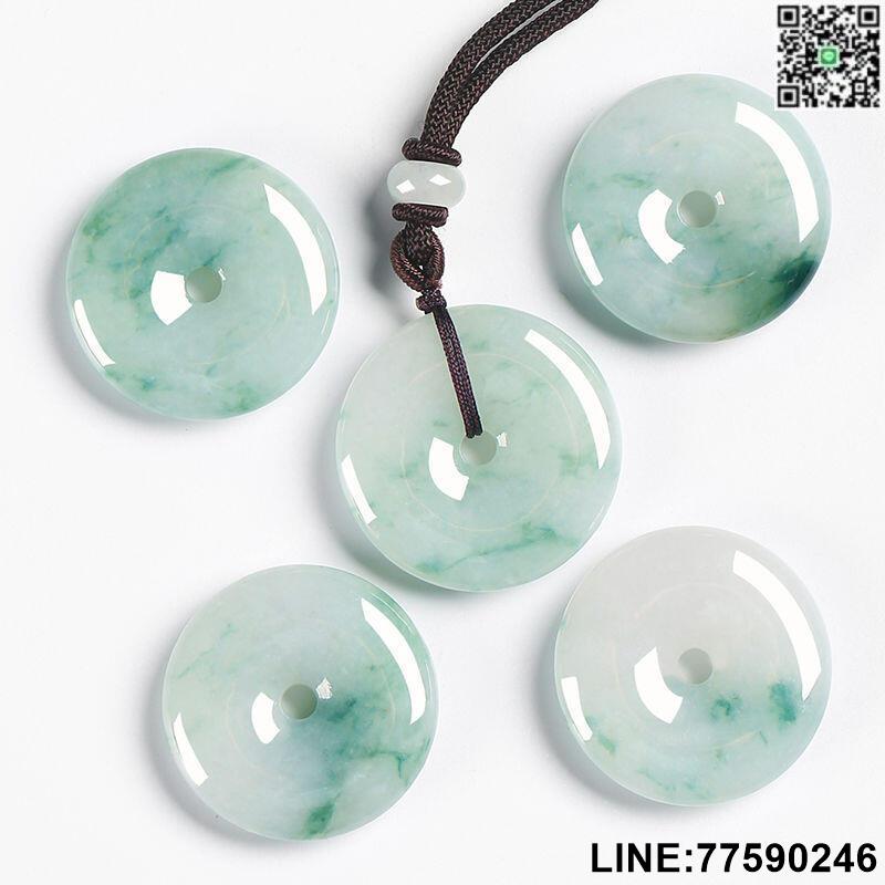 【歡樂購】【正品現貨】正品天然翡翠飄花平安扣玉石吊墜女男大小號兒童玉墜玉器證書真玉