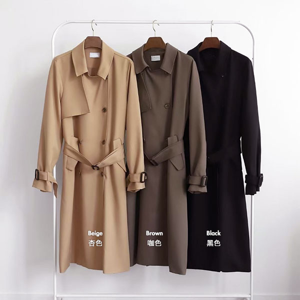 ANNAS 正韓 雙排扣 外套 長版 風衣 綁腰 大衣 偵探大衣 西裝 翻領 腰帶 顯瘦 百搭 韓國 5